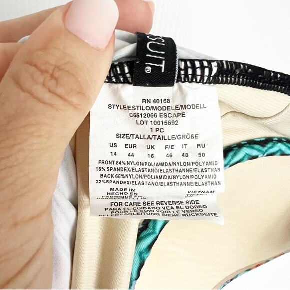 Miraclesuit Escape Casbah Tummy Control One Piece Swimsuit Size 14 - Picture 8 of 12